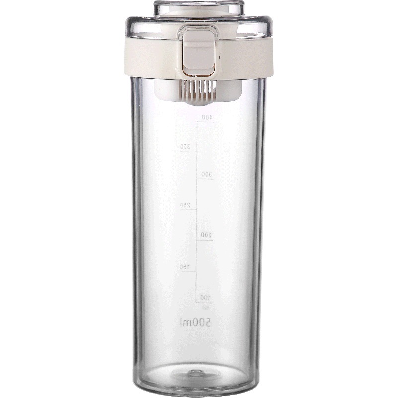 Customized Export Tea-Water Separation Cup, High Aesthetic Double-Layer Plastic Direct Drinking Cup for Brewing Flower Tea, 500ml, Student Daily Use