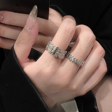 冷淡风设计感S925纯银戒指女时尚个性开口指环小众食指戒高级感潮