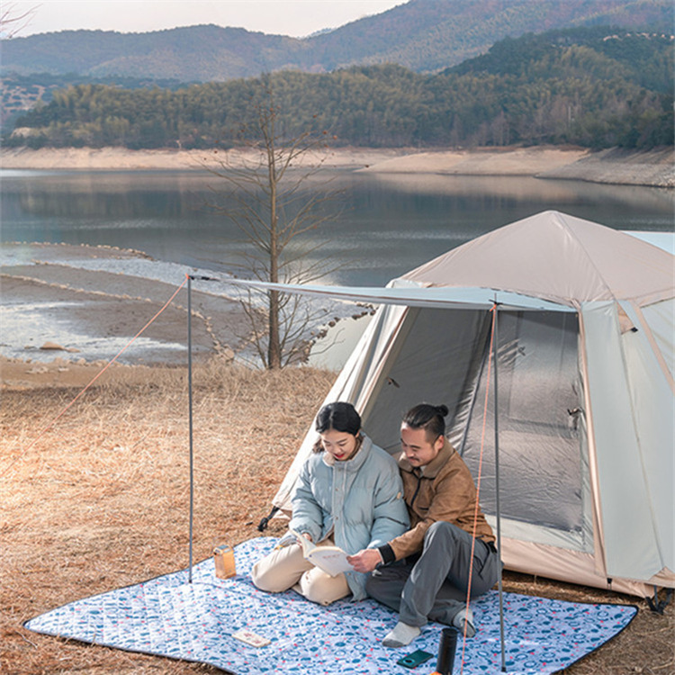 Outdoor Camping Tent Portable Folding Camping Beach Automatic Sun Protection and Rainstorm Protection Double-layer Tent