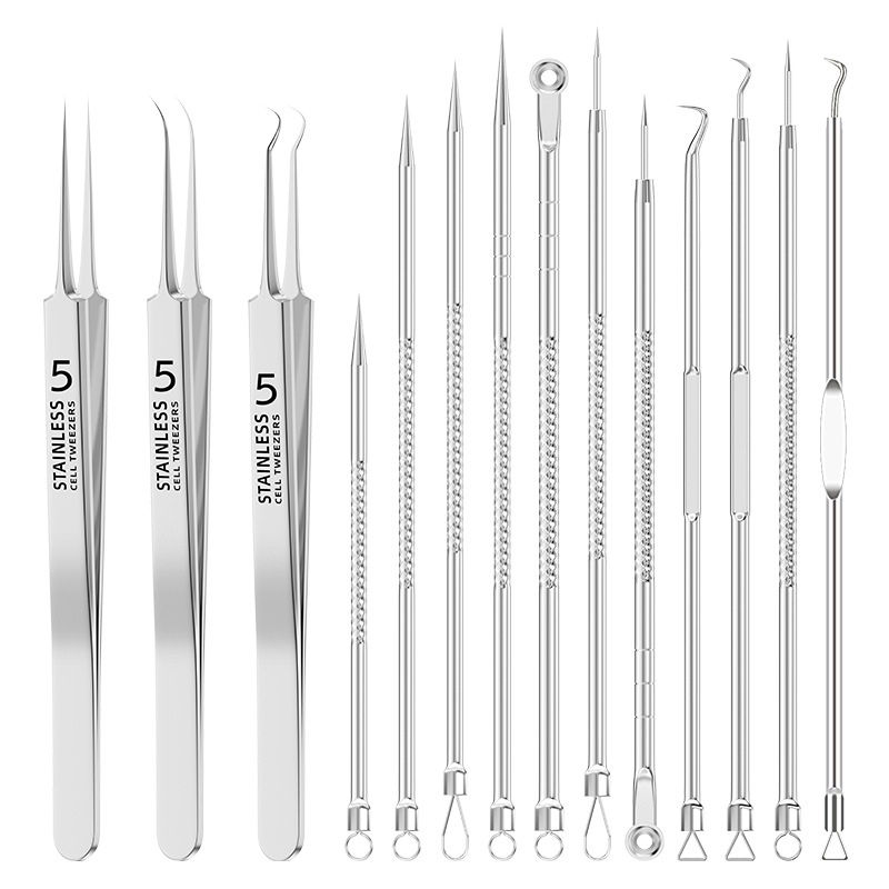 Direct supply of all series acne clip set acne needle acne clip blackhead acne needle double needle beauty tools