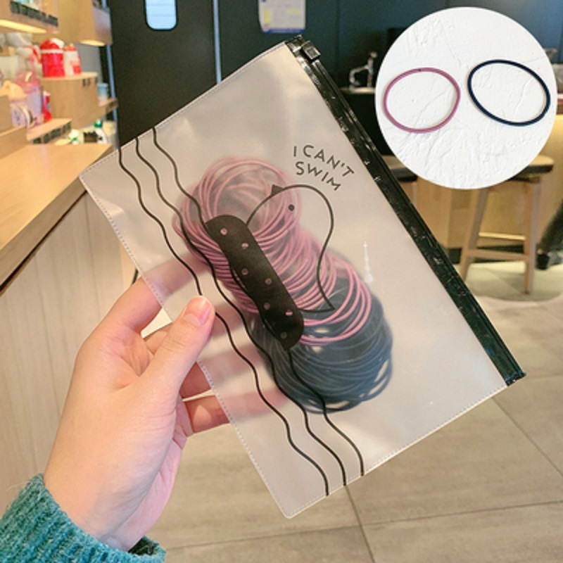 Estilo coreano simple cuerda de pelo de la muchacha de alta banda de goma elástica bolsa de aves banda de pelo sin costura básica cuerda de pelo tocado banda de pelo