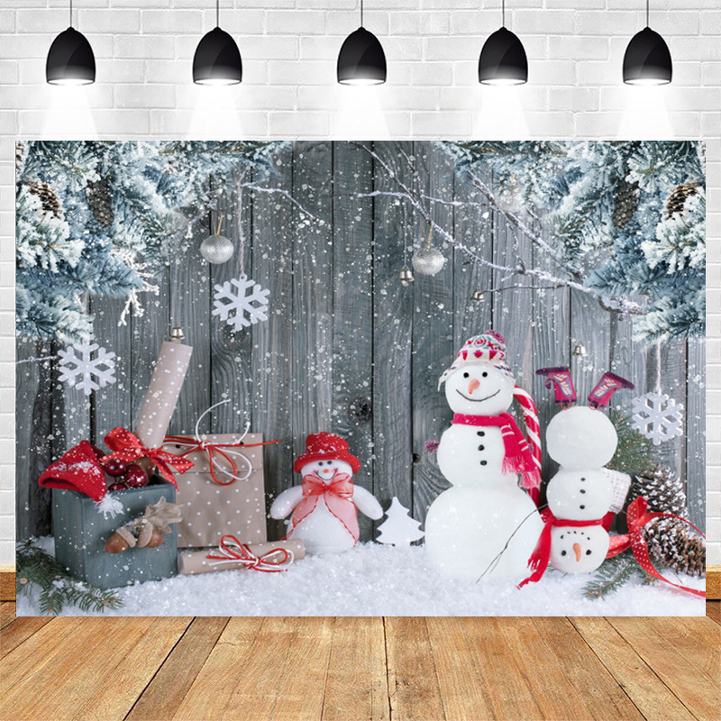 Christmas background cloth snowman Christmas pine photography background cloth family holiday party decoration props cross-border new Christmas background cloth snowman Christmas pine photography background cloth family holiday party decoration props cross-border new