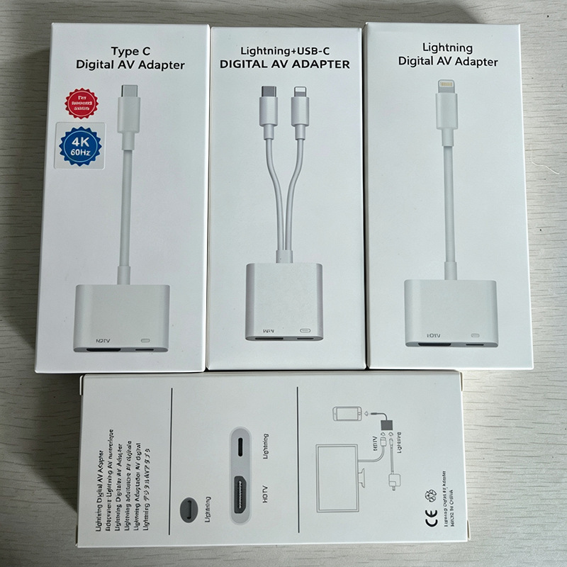 Lightning to HDMI converter for screen mirroring, compatible with mobile phones, computers, and Switch, suitable for Apple and Android devices with type-c Lightning to HDMI converter for screen mirroring, compatible with mobile phones, computers, and Switch, suitable for Apple and Android devices with type-c