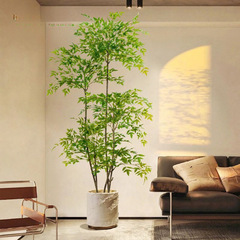 植物南天竹床置き鉢植え屋内大型バイオニックグリーン植物装飾品リビングルームライト高級装飾花偽木シルクフラワー
