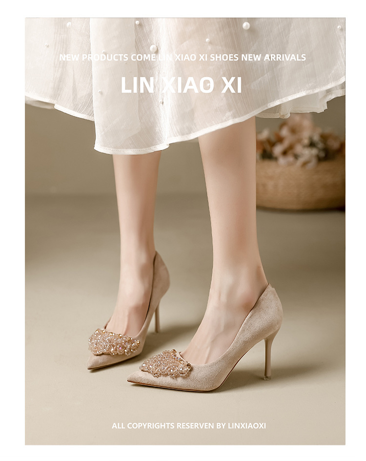 New Spring Autumn Stunning Rhinestone Black High Heels Women, Elegant And Sophisticated, Comfortable For The Feet, Thin_vogvips.com