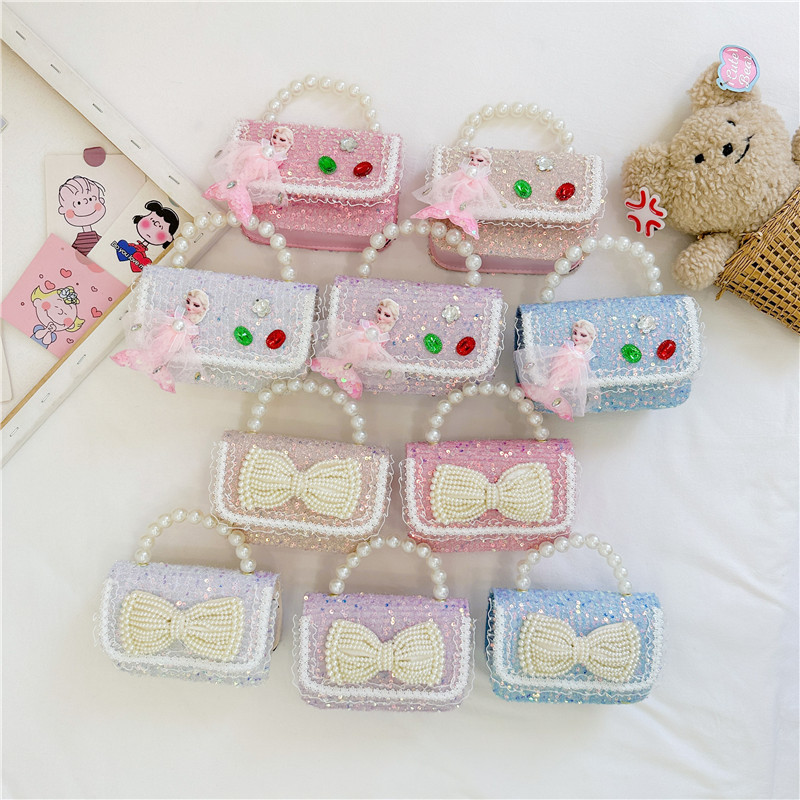 Nueva chica pequeña bolsa de hombro fragante bolso de moda perla esquinilla bolsa de cadena de cambio bolso cuadrado