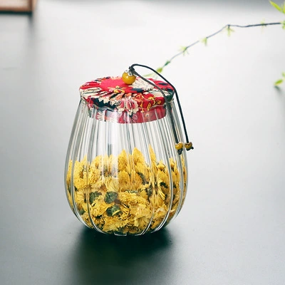 П Retro Japanese glass coffee storage system sealed, decorations