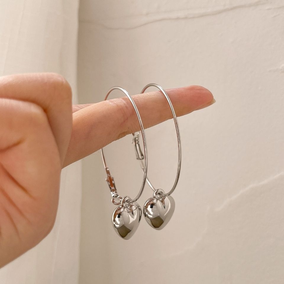 Simple Style Heart Shape Metal Plating Women's Drop Earrings display picture 2