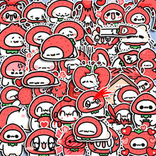 40张可爱草莓毛喵卡通跨境行李箱贴纸笔记本电脑贴纸防水DIY相册