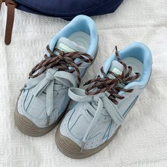 ドーパミンの小さい衆の厚い底の板の靴の女性の2025年の春の新型の復古は色の徳訓の女性靴をつづり合わせます。