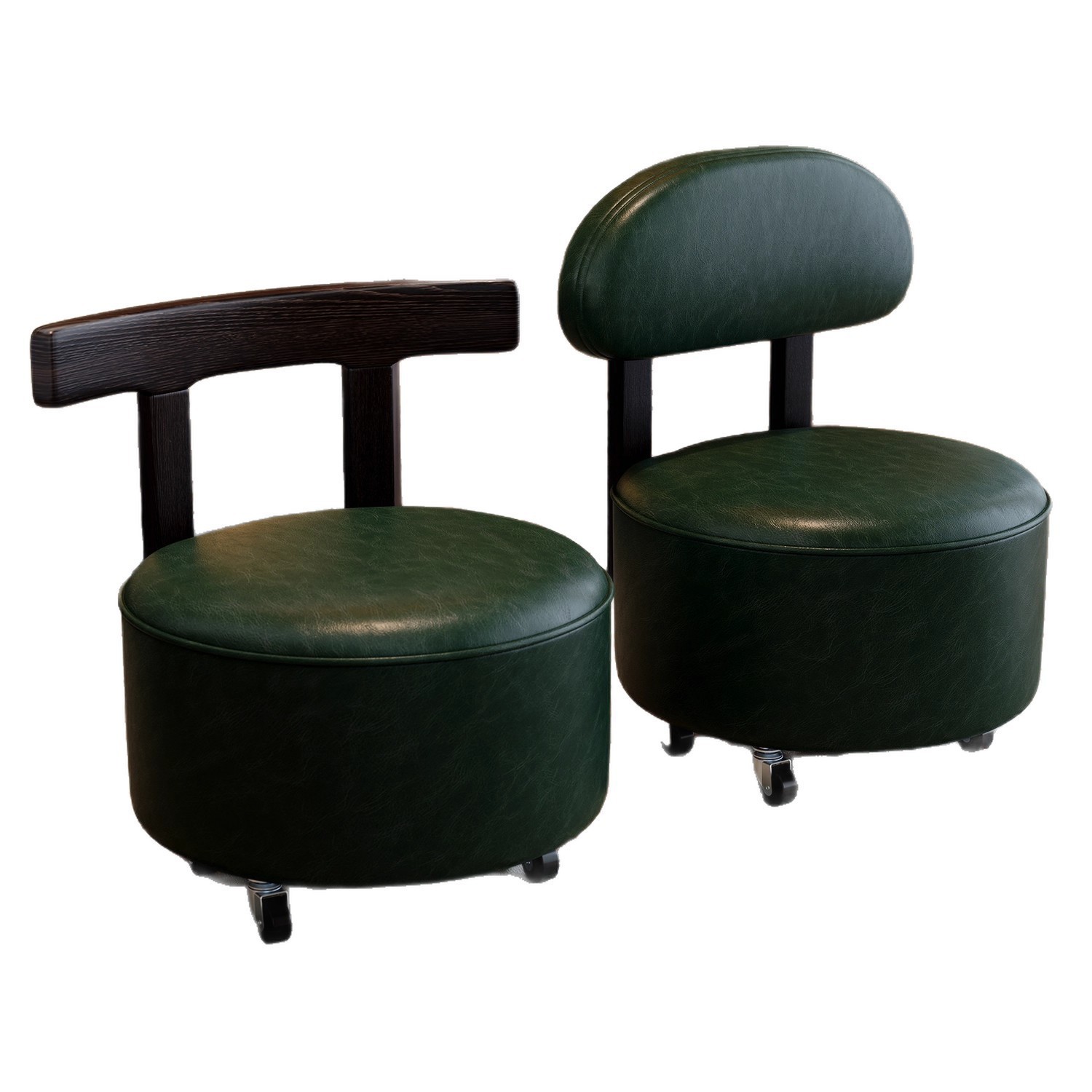 Rueda universal, pequeño taburete, polea de madera sólida, taburete bajo, taburete de cambio de zapatos doméstico, silla pequeña para niños con ruedas, pequeño banco, silla respaldada