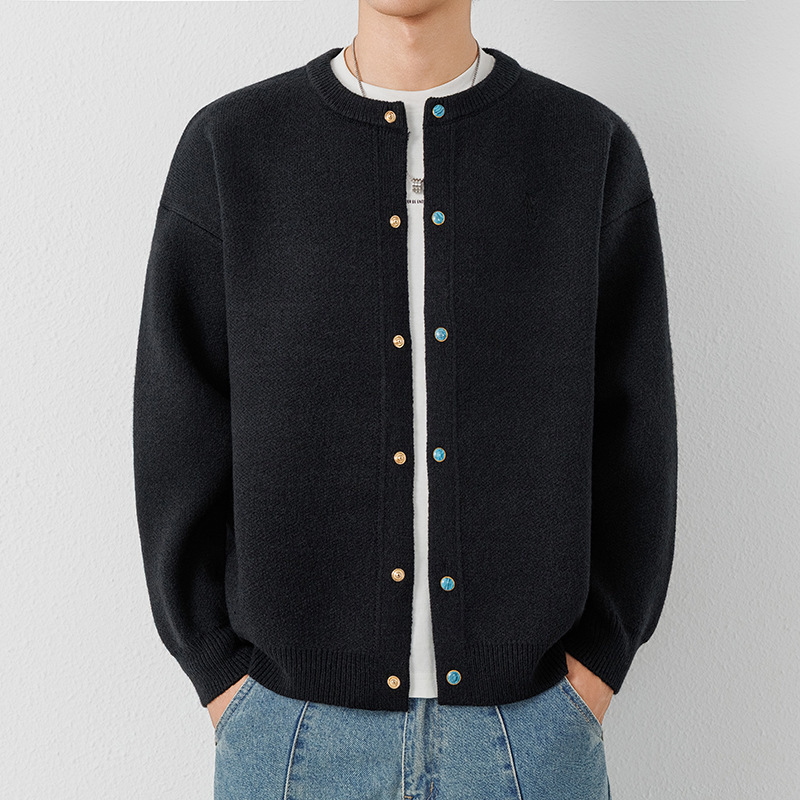 Men's Premium Knit Cardigan With Buttons - Classic Luxury Style, Loose Fit, Warm & Breathable For Autumn & Winter_voghion.com