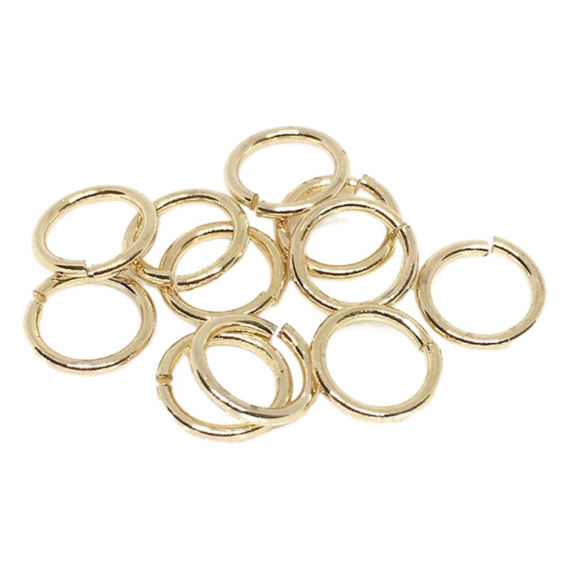 Color de retención 14k oro anillo abierto latón anillo de bricolaje collar hecho a mano pulsera hebilla de acabado anillo de conexión anillo de cobre al por mayor image 1