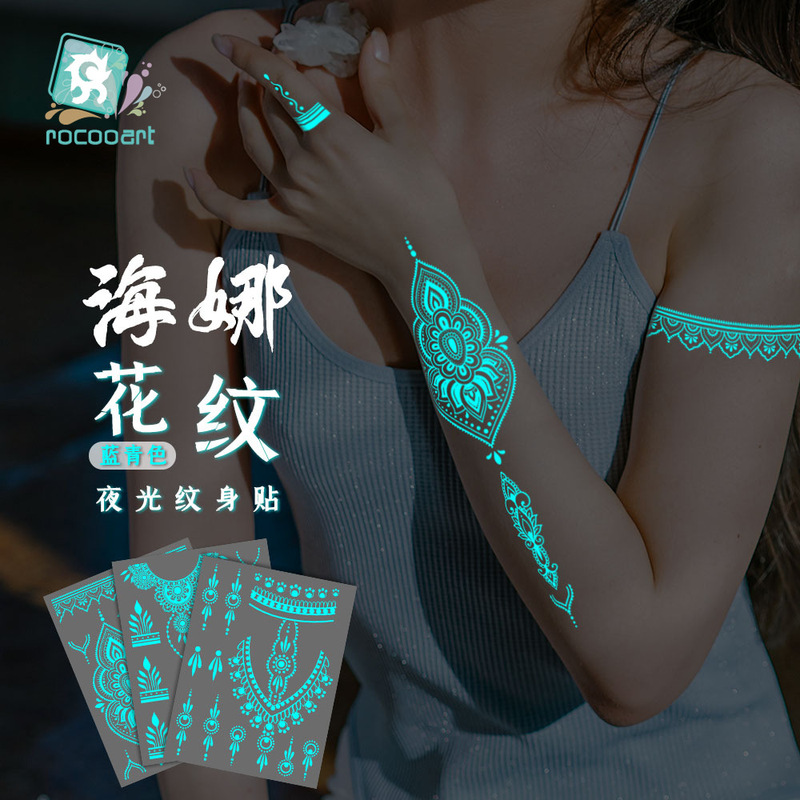 Cross-Border Hot-Selling Mandala Eco-Friendly Waterproof Tattoo Stickers White Flower Finger Collarbone Night Light Photo Studio Tattoo Cross-Border Hot-Selling Mandala Eco-Friendly Waterproof Tattoo Stickers White Flower Finger Collarbone Night Light Photo Studio Tattoo