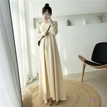 特大码2-300斤胖MM长裙女2025秋冬新款打底内搭连衣裙宽松长款裙