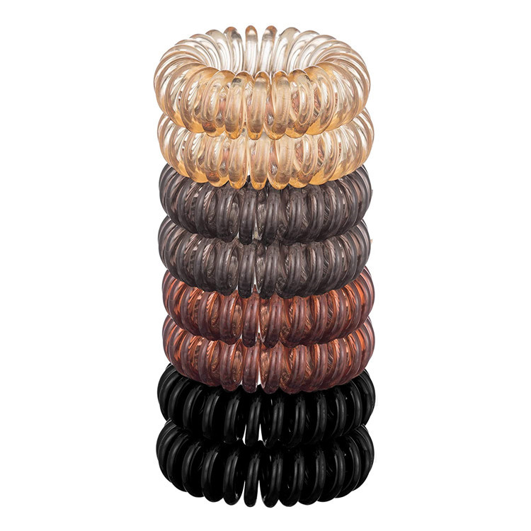 电话线螺旋电话线发绳接头橡胶健身发带螺旋束带女士和女孩