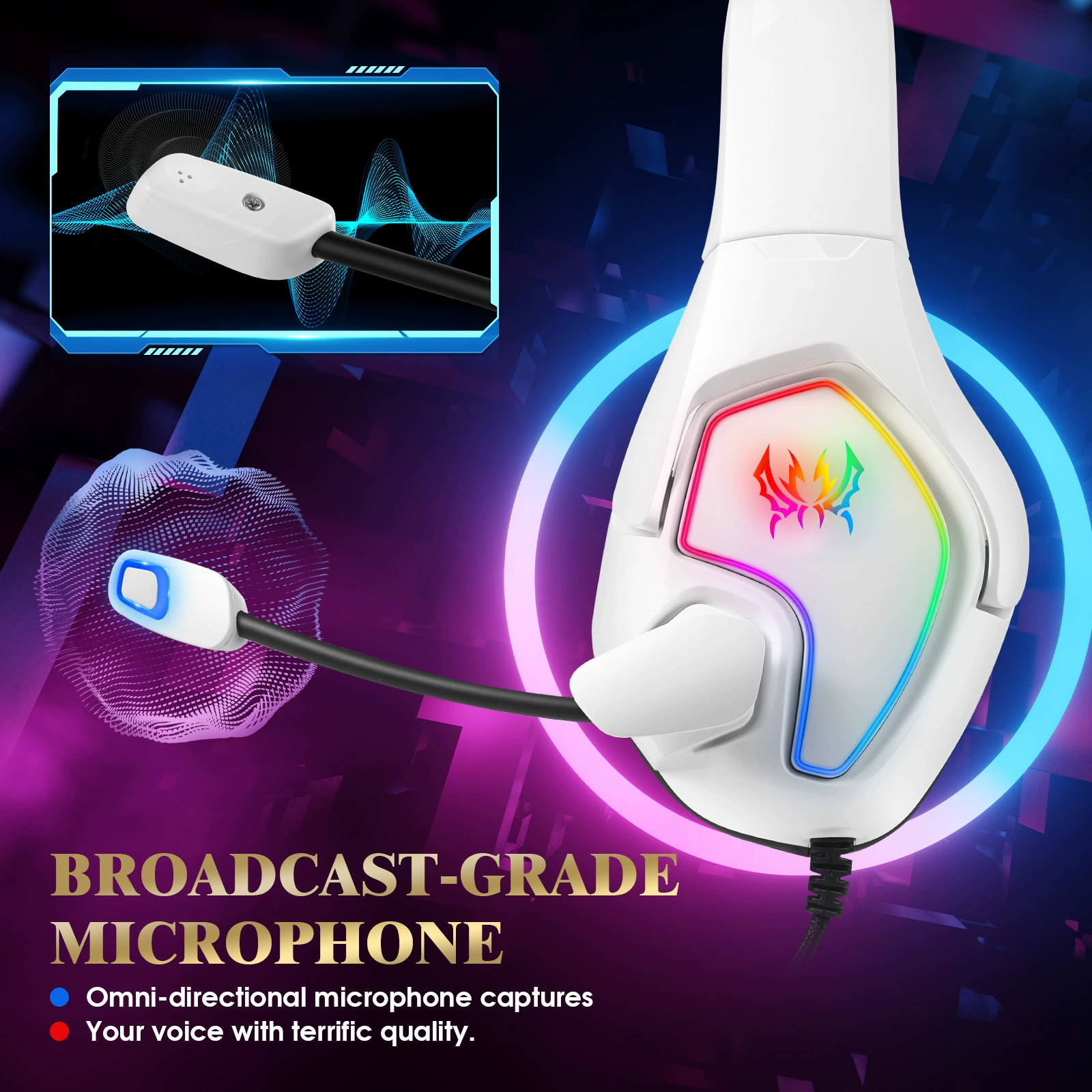 Проводная гарнитура KOTION EACH Yin Zhuo G3000 для компьютера с подсветкой, кроссовер PS4 игровая гарнитура