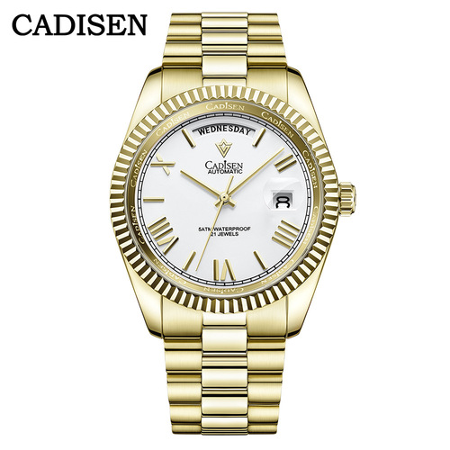CADISEN 8185 watch log type men's automatic mechanical watch sapphire glass waterproof watch