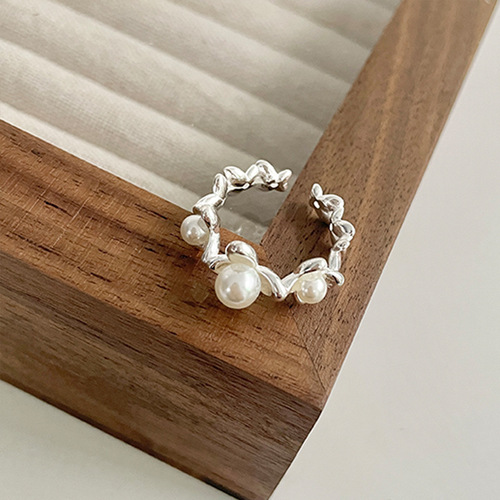 Lanzhi 925 silver jewelry women's niche light luxury high-end ins style pearl ring non-fading batch