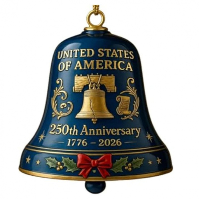 跨境亚马逊创意新U.S. 250th Anniversary Bell Ornament金属铃铛|undefined