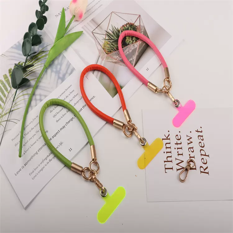 新款个性时尚港风撞色手机挂绳挂脖长双钩防摔手机斜跨链相机挂绳