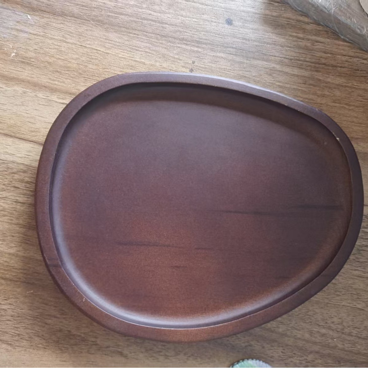 Plato ovalado de madera transfronterizo, bandeja para aperitivos de café, leche, pastel, queso, plato de cena para aperitivos para niños, plato de fruta y queso