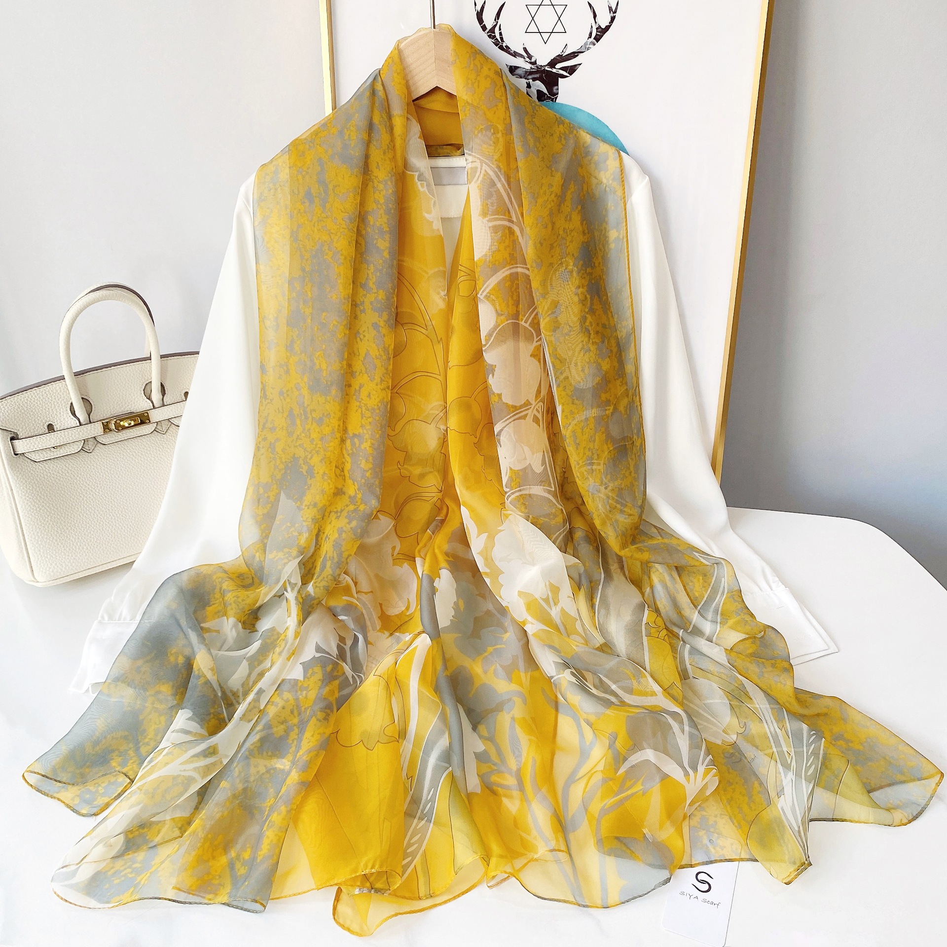 2025 nuevo producto Yourou bufanda de gasa protección solar larga toalla de playa versátil vacaciones viaje foto bufanda de seda chal