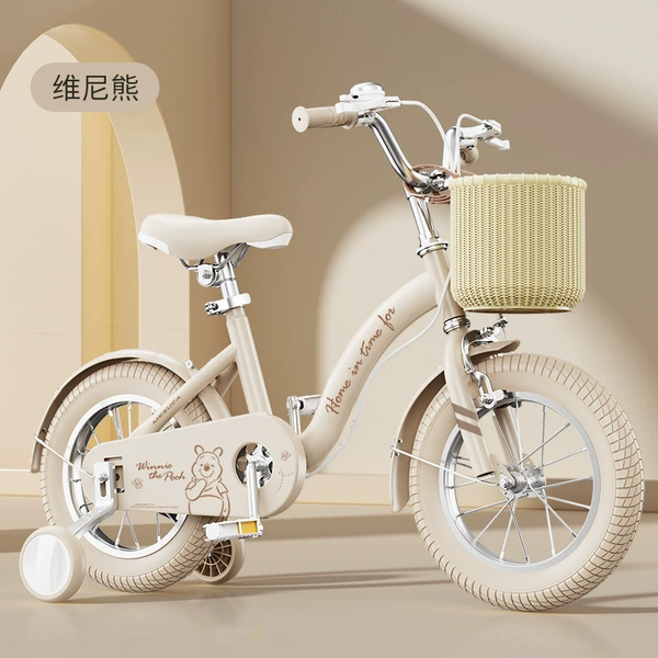 [Sports Model] Winnie the Pooh spoked wheels + silent auxiliary wheels + gift bag /12 inches