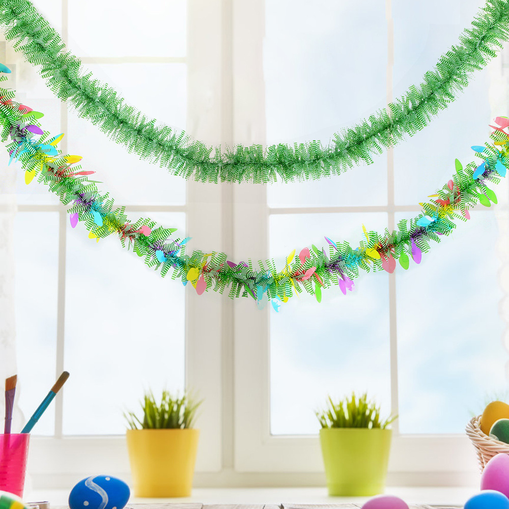 Easter Colorful Round Strips, Cinchwort Tassels, Holiday Home Party Decorations, Props, Egg Strips, Hanging Ornaments