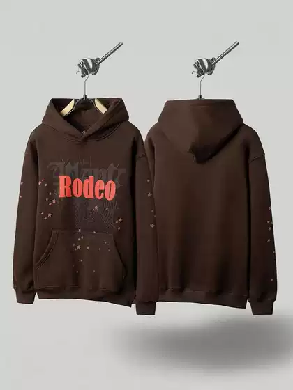 Cross Border Travis Scott FW24 DAYS BEFORE RODEO Perimeter Spider Web fleece-lined Hoodie