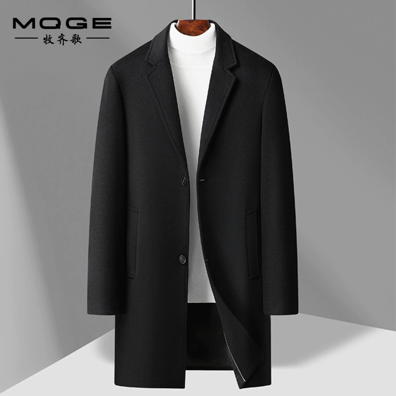 Среднедлинная шерстяная шерстяная куртка мужская шерстяная шерстяная куртка с воротником