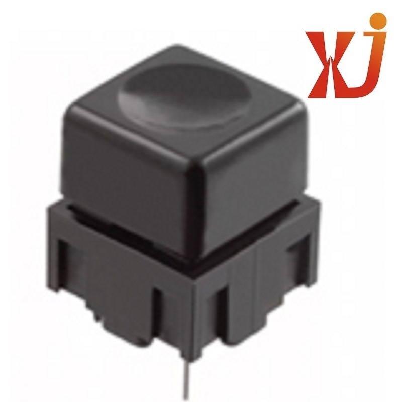 方形按钮复位开关高15.5mm  黑头按键轻触开关 自锁按键开关插脚