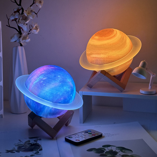 Dreamy Starry Saturn Ring Bluetooth Speaker Subwoofer Cross-border Amazon 3D Night Light Speaker Desk Mini Speaker