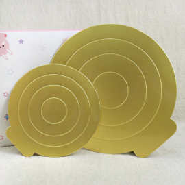 现货批发生日蛋糕底托八寸方形纸垫金色圆形10寸防油淋膜慕斯纸托