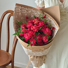 复古法式蕾丝花艺纱网创意布艺花束包装材料鲜花装饰花店DIY手工