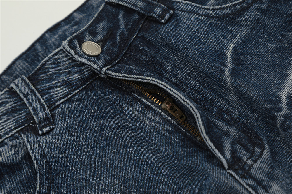 Men's Tie-Dye Gradient Jeans - High Street Vibe, Loose Fit, Wide Leg, Straight Cut, Distressed Wash, Casual Streetwear For Men (Black, Blue S-XXL)_mkmklike.com