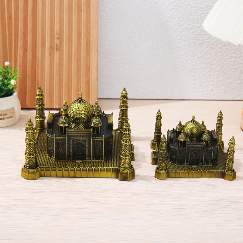India Taj Mahal Model Ornaments Metal Crafts World Landmark Architecture Tourist Souvenirs Home Decorations