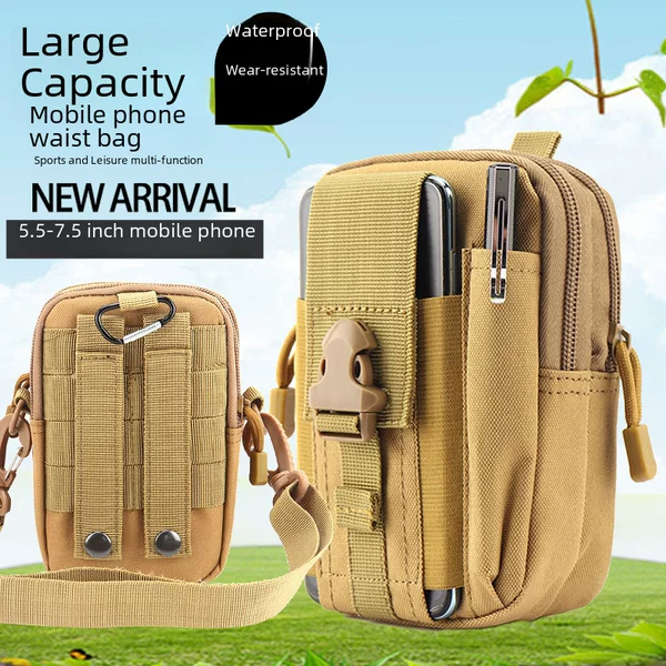 Multifunctional Mobile Phone Bag for Work Site Men's Tactical Waist Bag Waterproof Belt Middle-aged and Elderly Mini Crossbody Bag