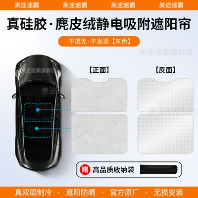 Roof Sun Protection Cover Sunroof | Car curtains - zeekr-007-radar-edition-silicone-upgrade-suede-gray