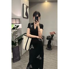 法式纯欲风气质连衣裙女2025夏季流行单品新款长裙巨好看蝴蝶裙子