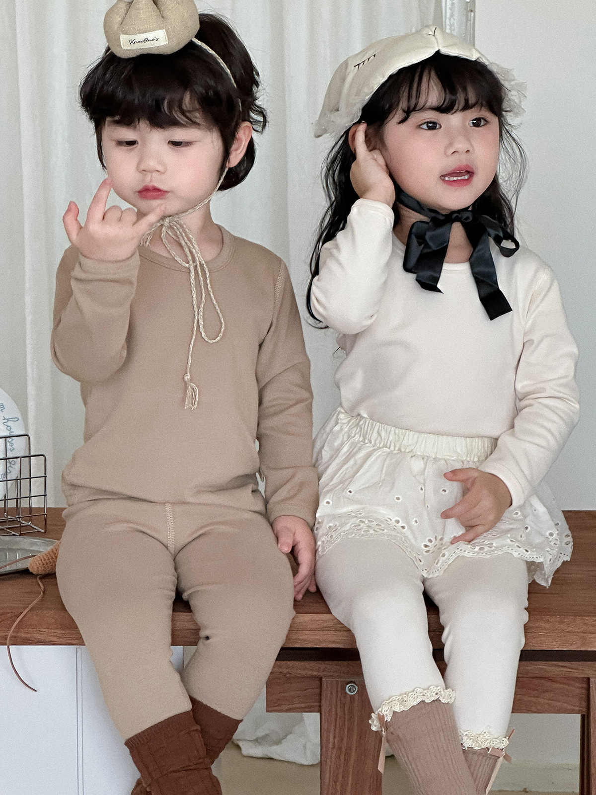 Solid color demi-season children's set
