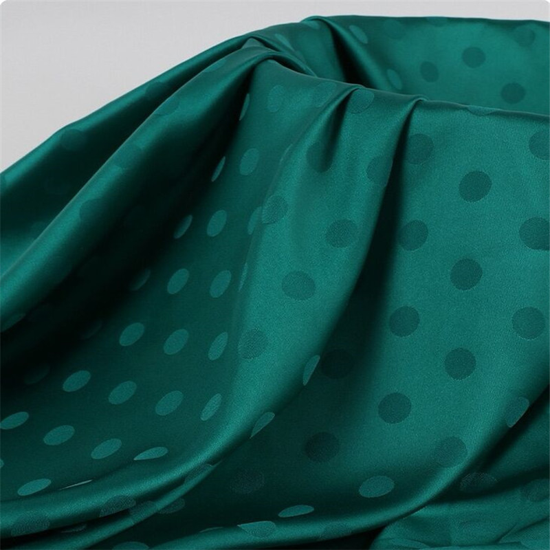 仿真丝高密缎面小圆点提花面料 弹力缎面波点 裙装睡衣床上用品布