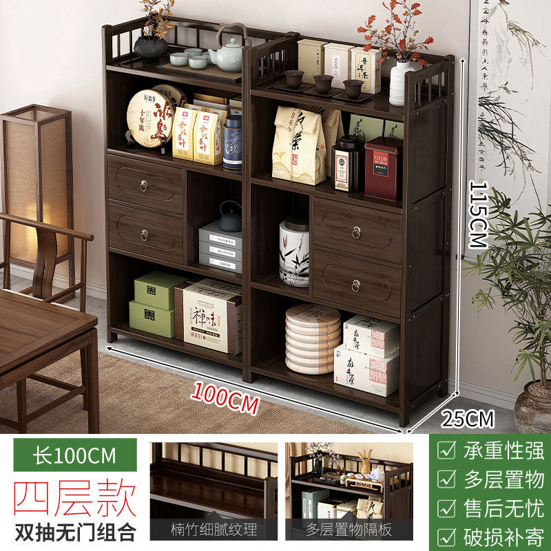 茶水柜家用茶柜置物架茶叶架子茶室茶桌边柜茶壶茶具收纳架展示柜|undefined