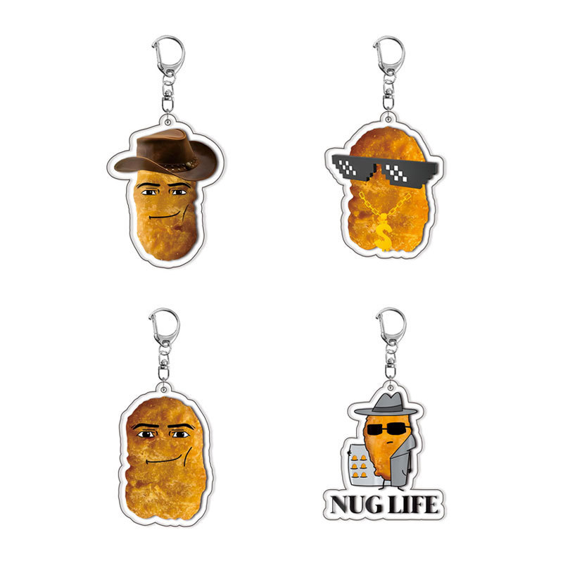 [interlayer] interesting chicken nuggets acrylic key chain animation surrounding cute ornaments cross-border in stock generation