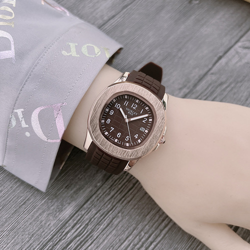 Cross-border best-selling men's blue rubber strap watch, foreign trade square parrot bomb series watch, business sports watch