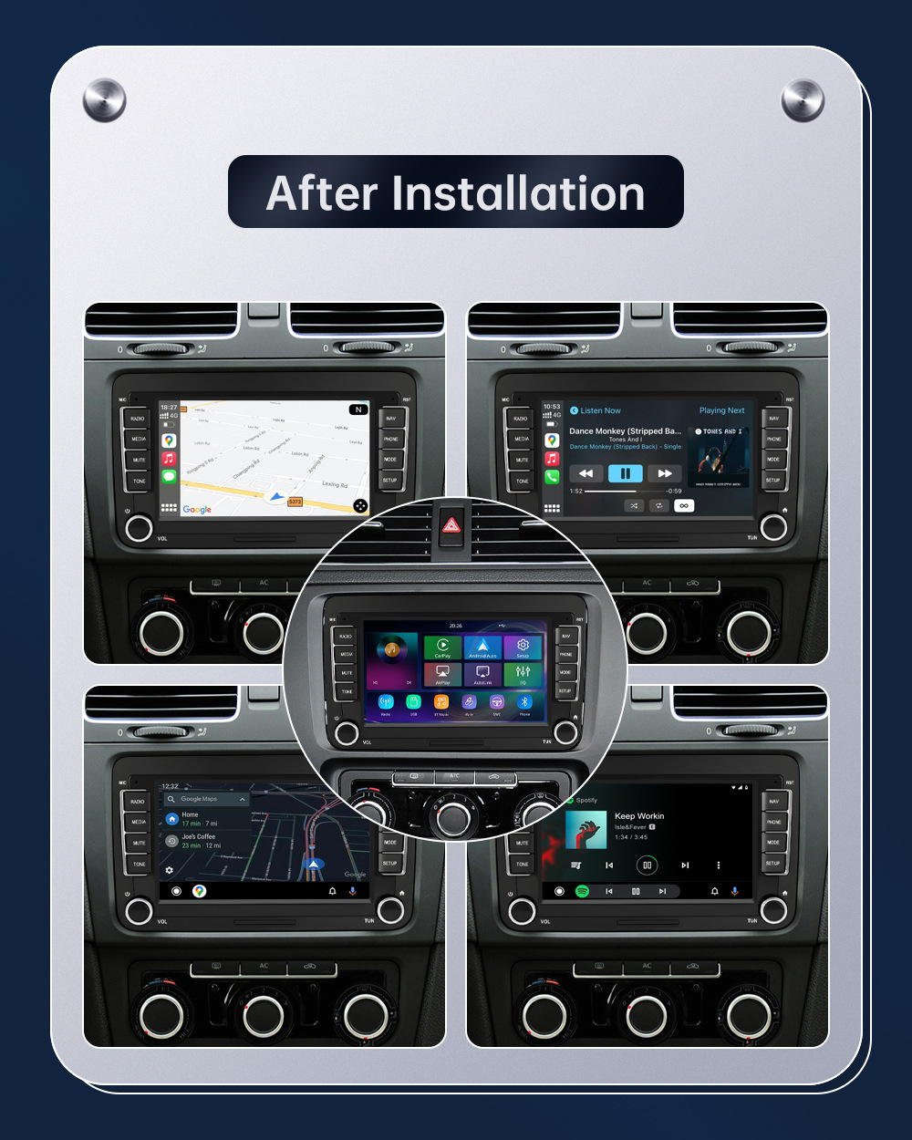 7inch Carplay Car Multimedia Display Screen Is Suitable for Volkswagen, Seat, and Skoda from 2003-2015