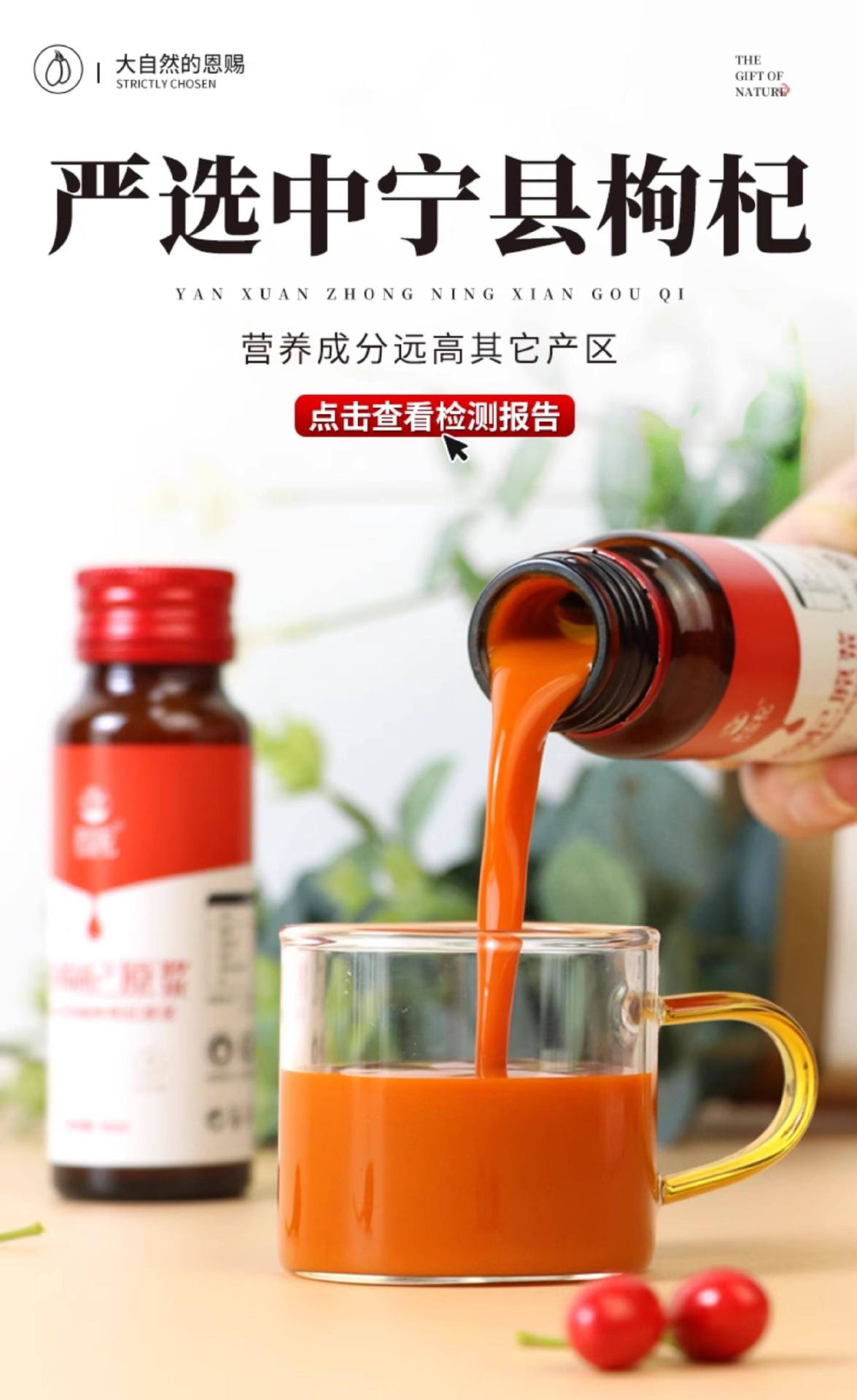 Organic Sea Buckthorn Goji Black Goji Berry Puree Juice Blend 500ml Fresh Pressed Herbal Drink key features