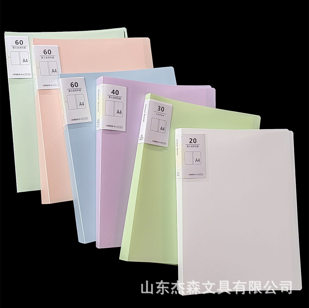 Hongfa A4 Morandi Color Document Folder, Multi-Layer Transparent File Folder for Study and Office Use, Music Score Folder