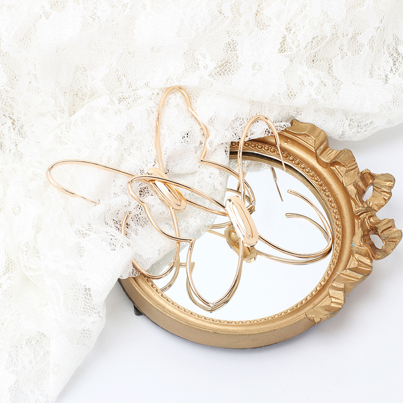 Women'S Gender Copper Geometric Abstract Single Butterfly Earrings