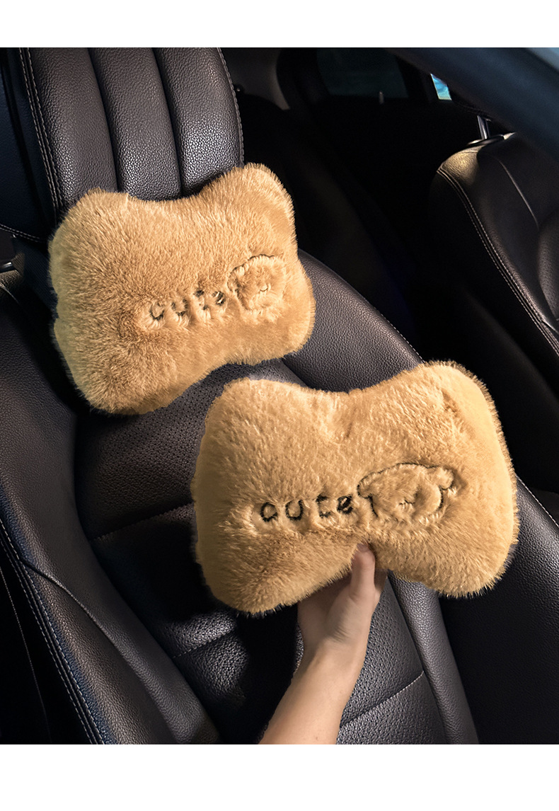 New Thickened Car Plush Anti-Freeze Seat Cushion Winter Thickened Cartoon Bear Seat Cover Winter Warm Half-Pack Seat Cushion